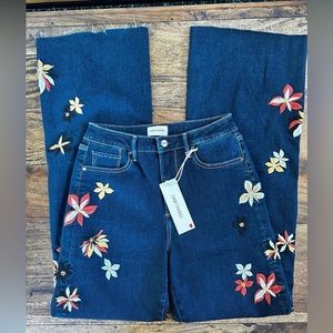 Driftwood Charlee wideleg embroidered jeans-26”